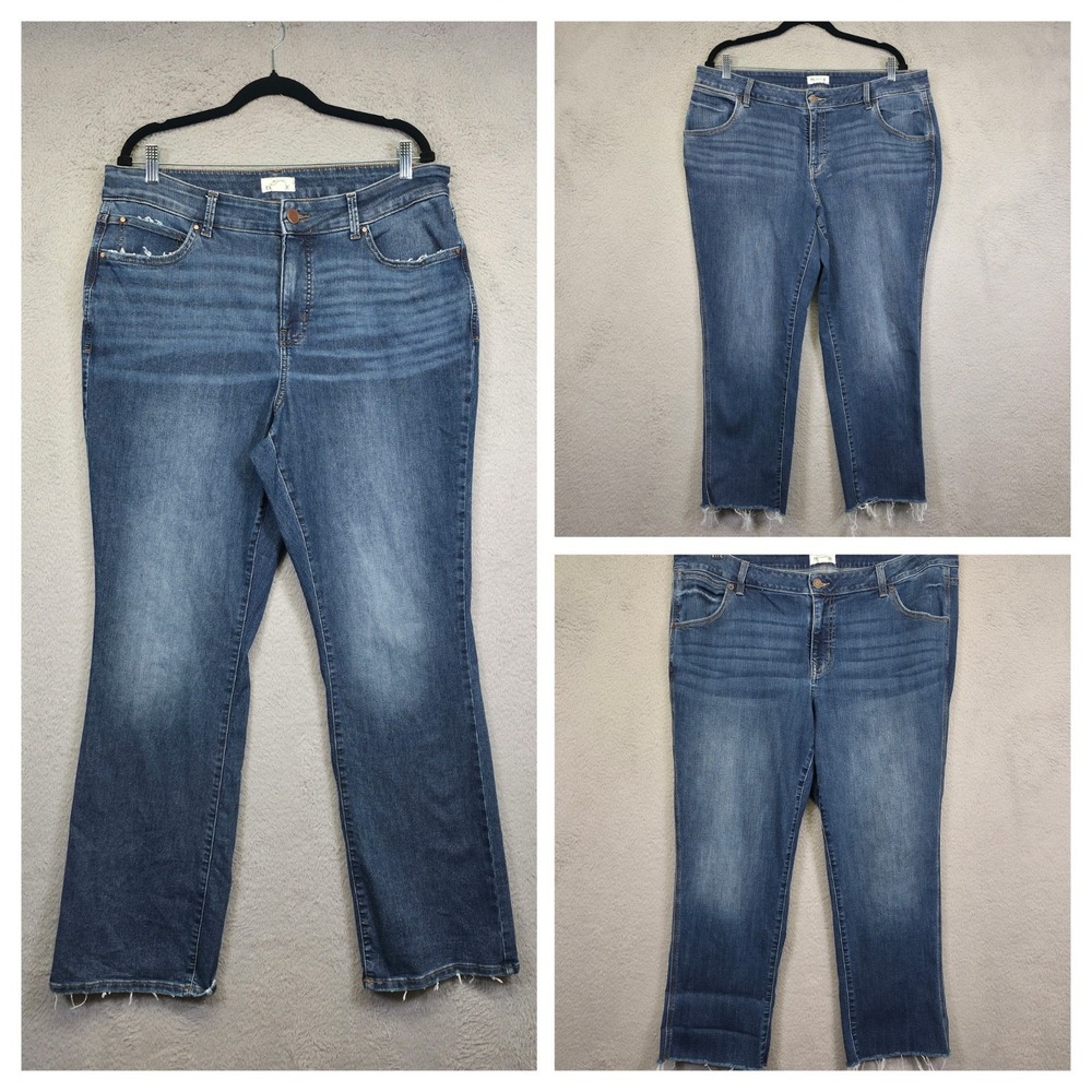 Maurices Jeans Womens 18W Lot‎ of 3 Blue Capri Bootcut Medium Wash Stretch Denim